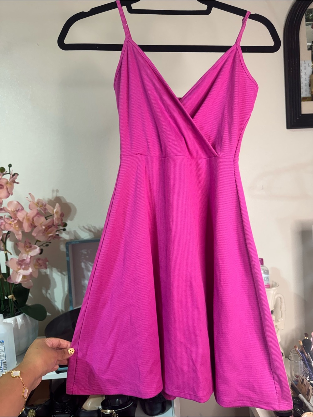 wild fable Hot Pink Spaghetti Strap A-Line Mini Dress